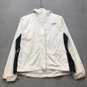 The North Face Hyvent Mesh Lined Nylon Jacket Hoodie Womens Medium M White Black